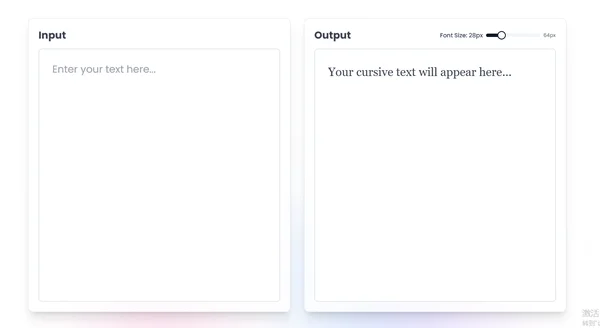 Overview of the Cursive Generator online tool interface.