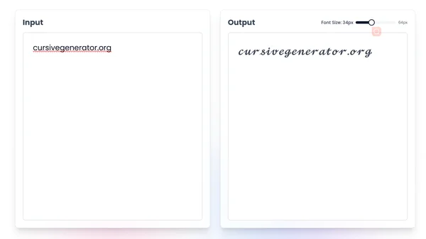 Screenshot of cursive generator with copy button highlighted