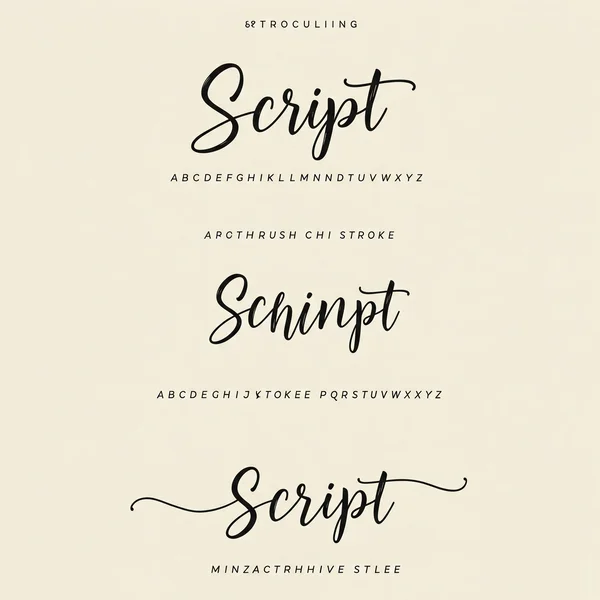 Collage showcasing various script font styles