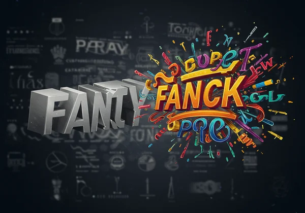 Digital profile with plain text changing to fancy, unique text