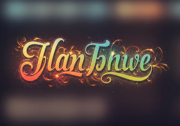 Dynamic visual of fancy cursive text on social media