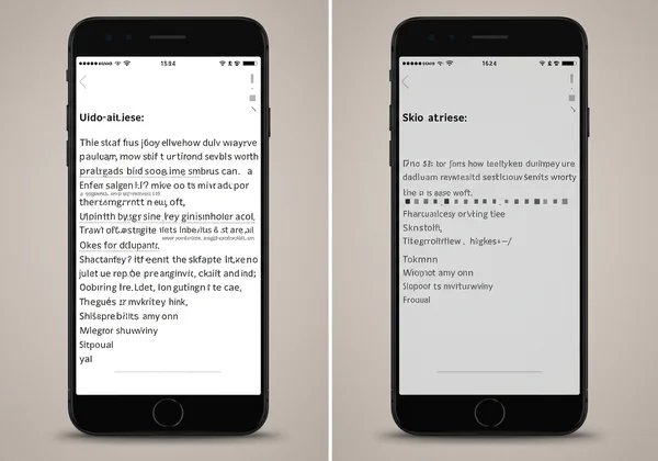 Cursive text transforming into plain text or squares.