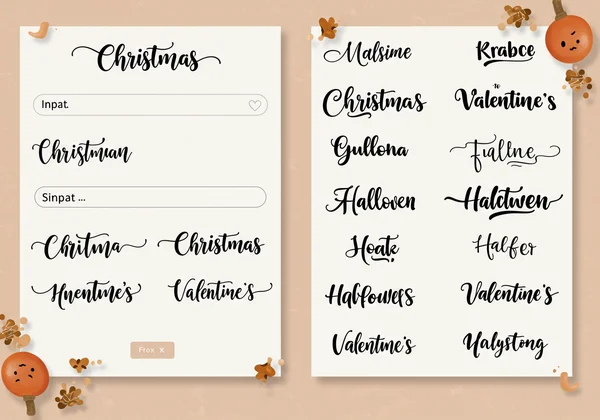 Screenshot of a festive cursive font generator interface.