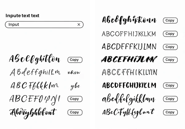 Online cursive text generator tool interface with input box