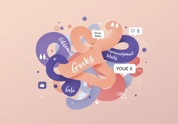 Abstract art of creative social media post ideas