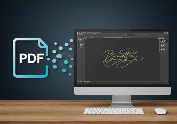 Cursive logo exported as PDF for design software