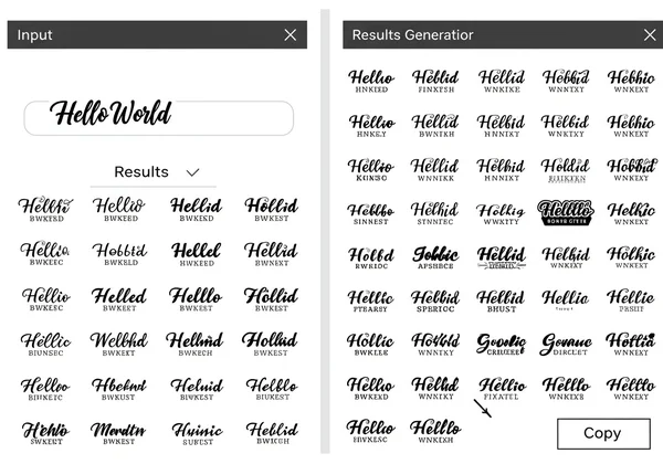 Screenshot of the fancy text generator tool interface.