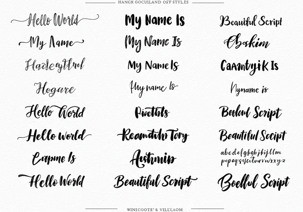 Examples of script and handwriting-like Unicode text styles